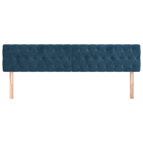 vidaXL sengegavle 2 stk. 90x7x78/88 cm fløjl mørkeblå