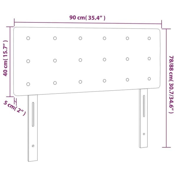 vidaXL Sänggavel ljusgrå 90x5x78/88 cm tyg