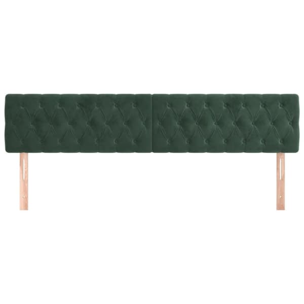 vidaXL sengegavle 2 stk. 100x7x78/88 cm fløjl mørkegrøn