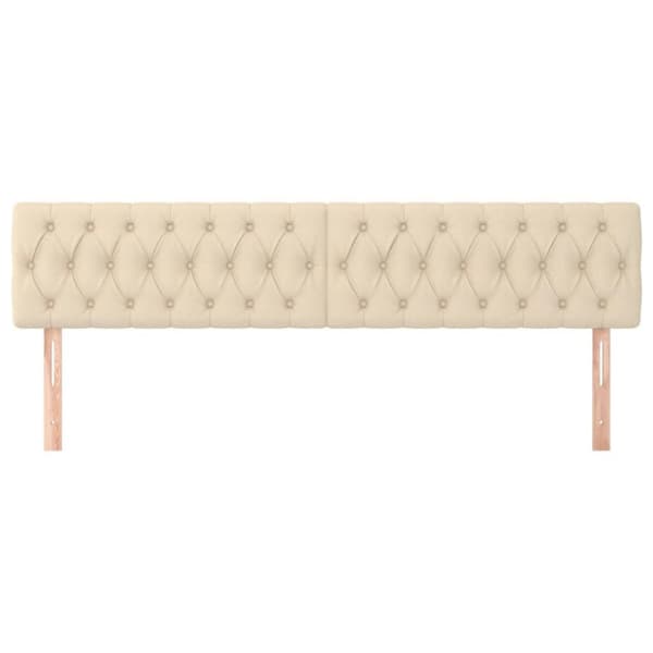 vidaXL sengegavle 2 stk. 100x7x78/88 cm stof cremefarvet