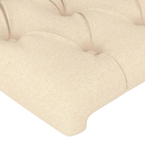 vidaXL sengegavle 2 stk. 100x7x78/88 cm stof cremefarvet