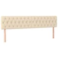 Miniatyrbillede 1 af 8: vidaXL sengegavle 2 stk. 100x7x78/88 cm stof cremefarvet