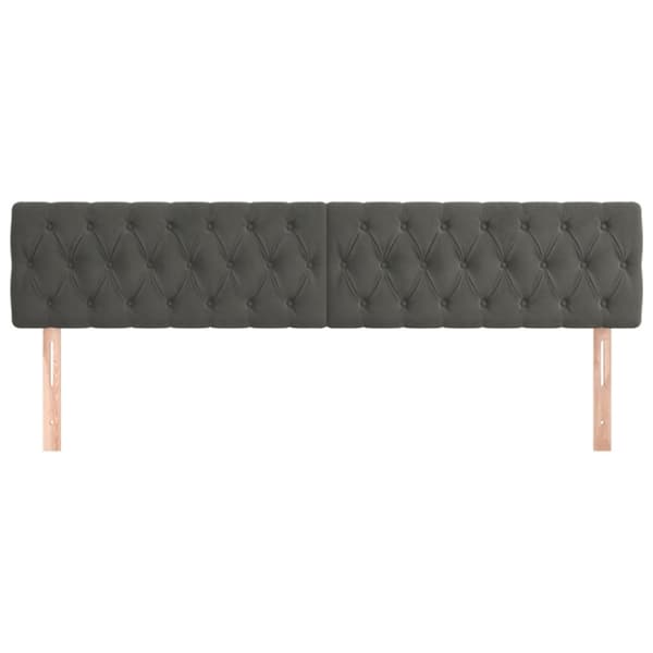 vidaXL sengegavle 2 stk. 100x7x78/88 cm fløjl mørkegrå