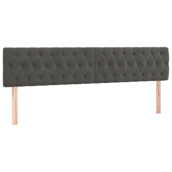 vidaXL sengegavle 2 stk. 100x7x78/88 cm fløjl mørkegrå