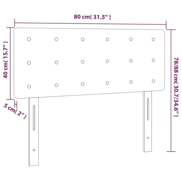 vidaXL sengegavl 80x5x78/88 cm stof mørkegrå