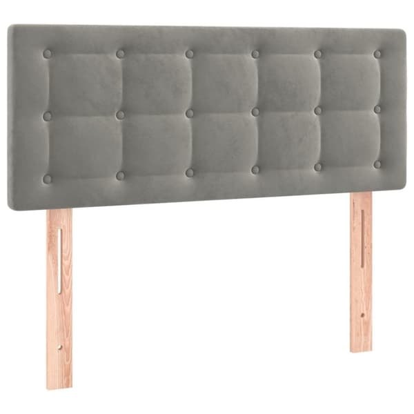 vidaXL sengegavl 80x5x78/88 cm fløjl lysegrå