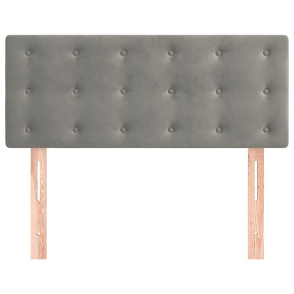 vidaXL sengegavl 80x5x78/88 cm fløjl lysegrå