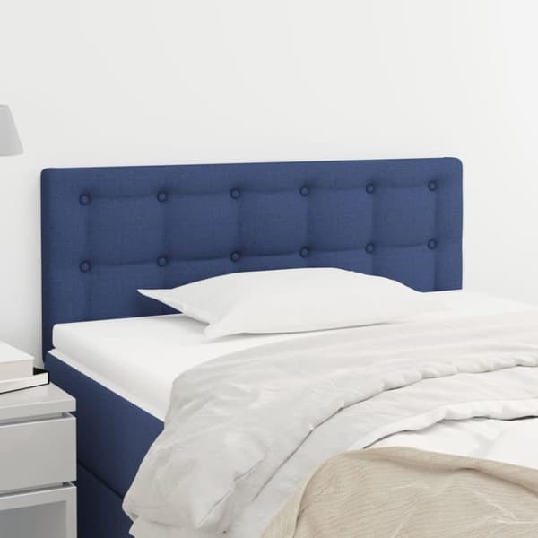 vidaXL sengegavl 90x5x78/88 cm stof blå