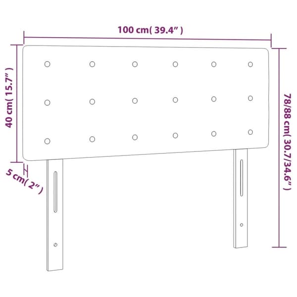 vidaXL Sänggavel grå 100x5x78/88 cmkonstläder