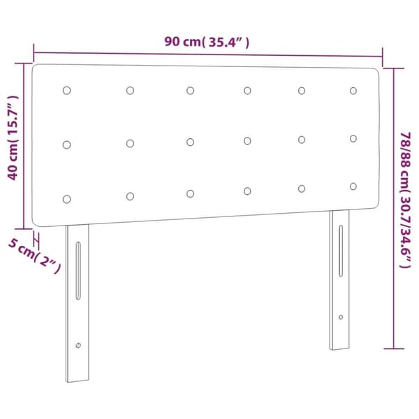 vidaXL sengegavl 90x5x78/88 cm fløjl mørkegrå
