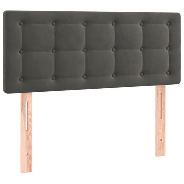 vidaXL sengegavl 90x5x78/88 cm fløjl mørkegrå