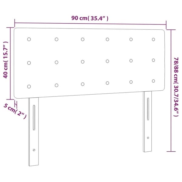 vidaXL sengegavl 90x5x78/88 cm fløjl mørkeblå