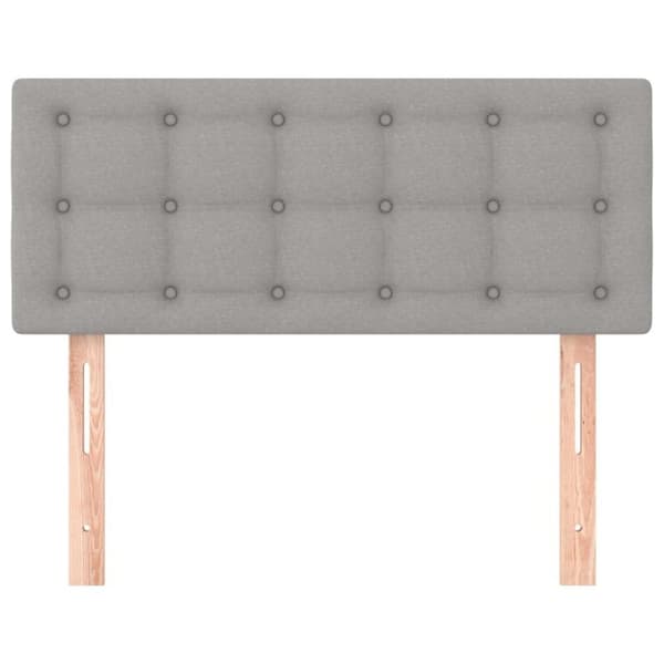vidaXL sengegavl 100x5x78/88 cm stof lysegrå