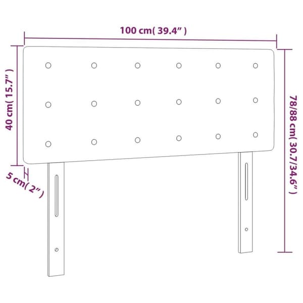 vidaXL sengegavl 100x5x78/88 cm stof lysegrå