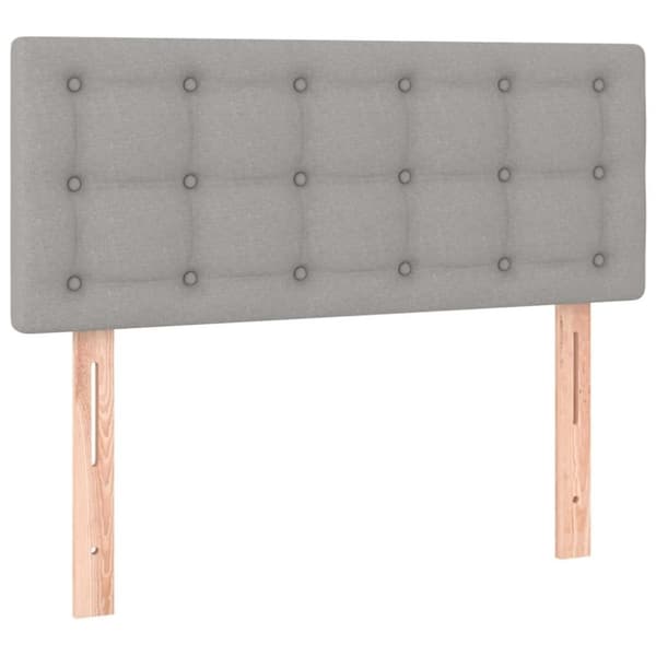 vidaXL sengegavl 100x5x78/88 cm stof lysegrå