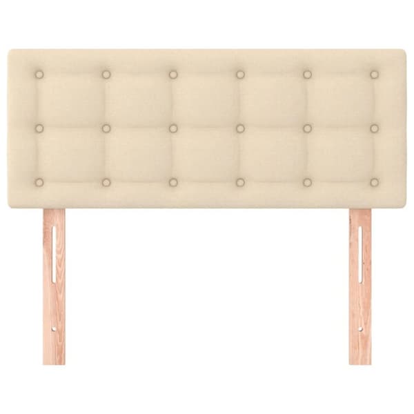 vidaXL sengegavl 100x5x78/88 cm stof cremefarvet