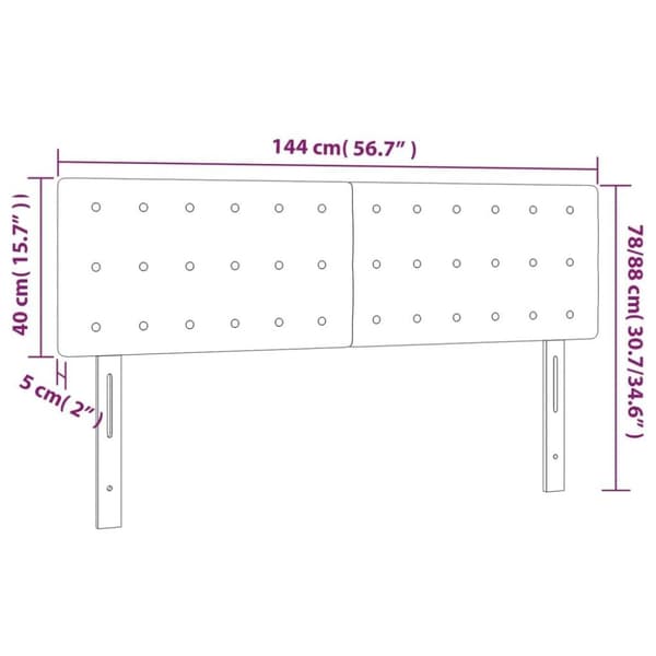 vidaXL sengegavle 2 stk. 72x5x78/88 cm stof lysegrå