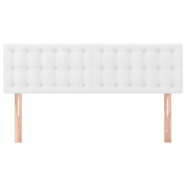 vidaXL sengegavle 2 stk. 72x5x78/88 cm kunstlæder hvid