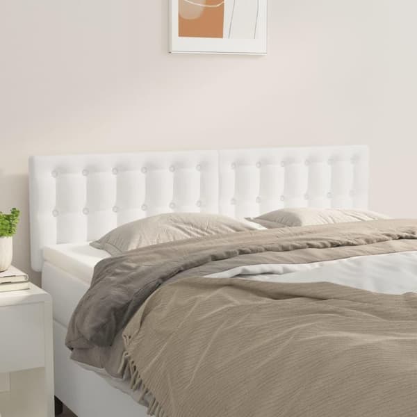 vidaXL sengegavle 2 stk. 72x5x78/88 cm kunstlæder hvid