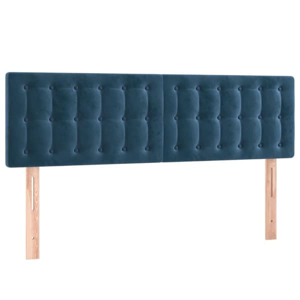 vidaXL sengegavle 2 stk. 72x5x78/88 cm fløjl mørkeblå