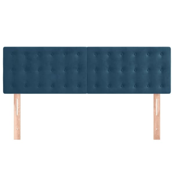 vidaXL sengegavle 2 stk. 72x5x78/88 cm fløjl mørkeblå