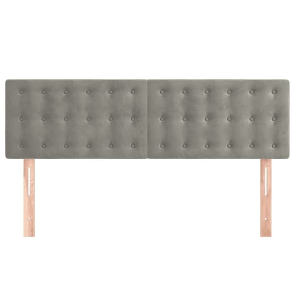 vidaXL sengegavle 2 stk. 72x5x78/88 cm fløjl lysegrå