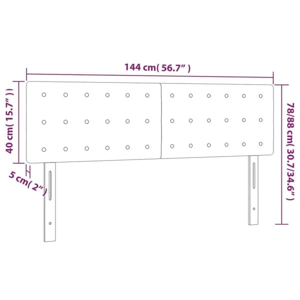 vidaXL sengegavle 2 stk. 72x5x78/88 cm fløjl lysegrå