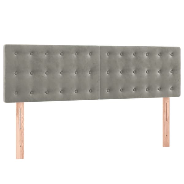 vidaXL sengegavle 2 stk. 72x5x78/88 cm fløjl lysegrå