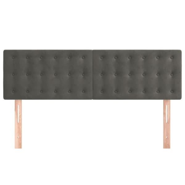 vidaXL sengegavle 2 stk. 72x5x78/88 cm fløjl mørkegrå