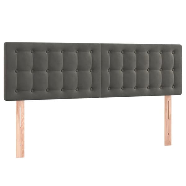 vidaXL sengegavle 2 stk. 72x5x78/88 cm fløjl mørkegrå