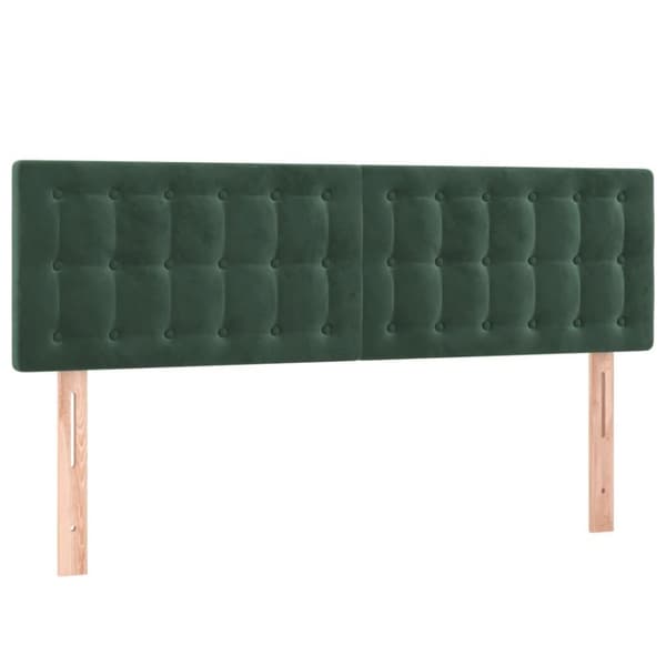 vidaXL sengegavle 2 stk. 72x5x78/88 cm fløjl mørkegrøn
