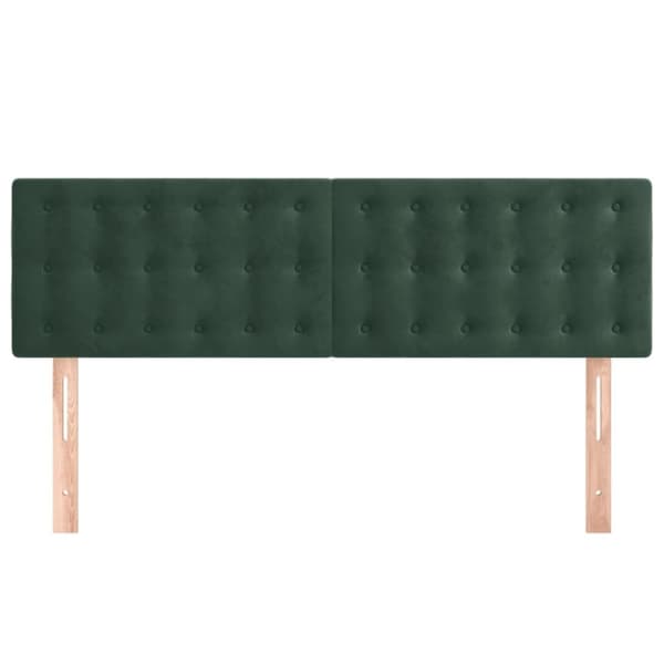 vidaXL sengegavle 2 stk. 72x5x78/88 cm fløjl mørkegrøn