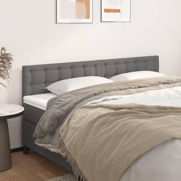 vidaXL sengegavle 2 stk. 80x5x78/88 cm kunstlæder grå