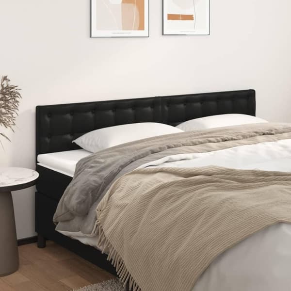 vidaXL sengegavle 2 stk. 100x5x78/88 cm kunstlæder sort