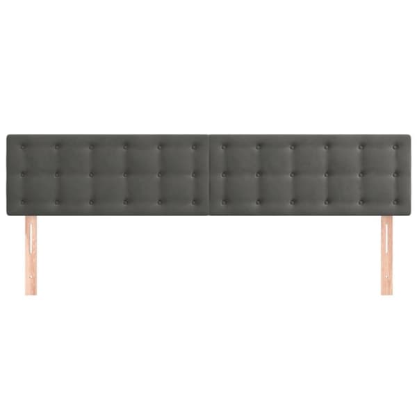 vidaXL Huvudgavlar 2 st mörkgrå 90x5x78/88 cm sammet