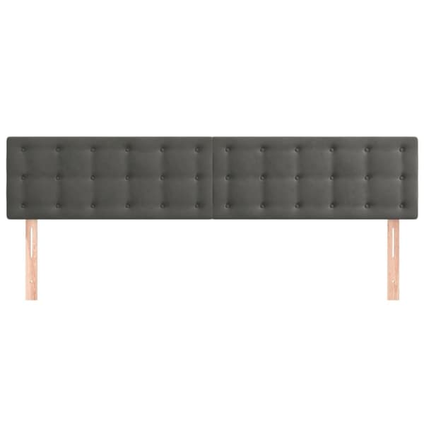 vidaXL sengegavle 2 stk. 100x5x78/88 cm fløjl mørkegrå