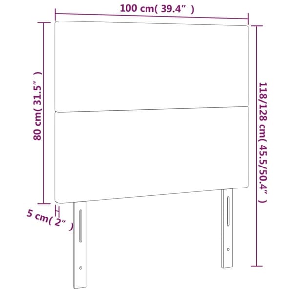 vidaXL sengegavle 2 stk. 100x5x78/88 cm stof mørkegrå