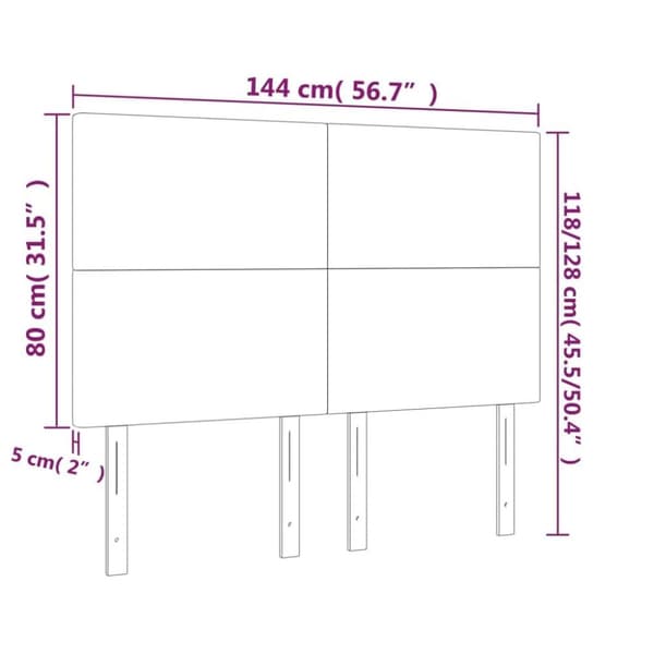 vidaXL sengegavle 4 stk. 72x5x78/88 cm stof blå