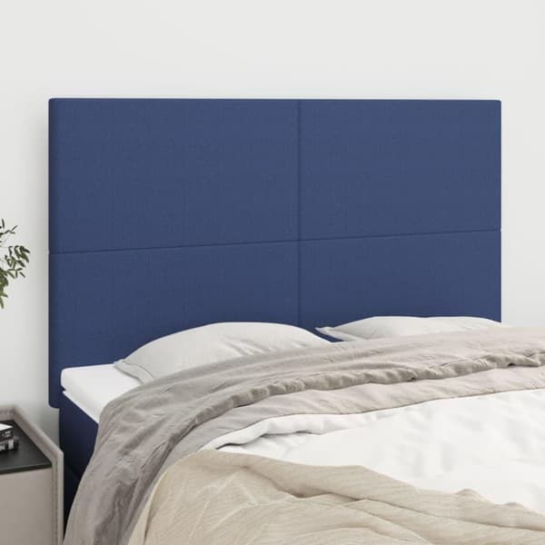 vidaXL sengegavle 4 stk. 72x5x78/88 cm stof blå