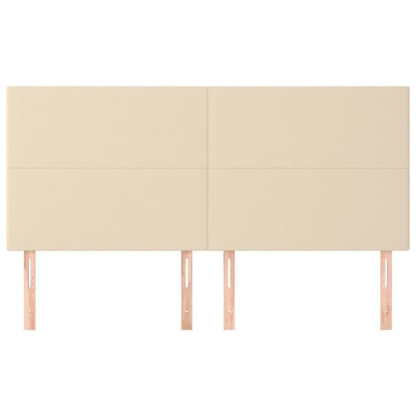 vidaXL sengegavle 4 stk. 80x5x78/88 cm stof cremefarvet