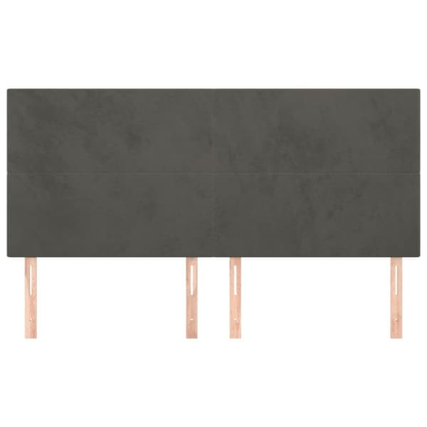 vidaXL Huvudgavlar 4 st mörkgrå 100x5x78/88 cm sammet
