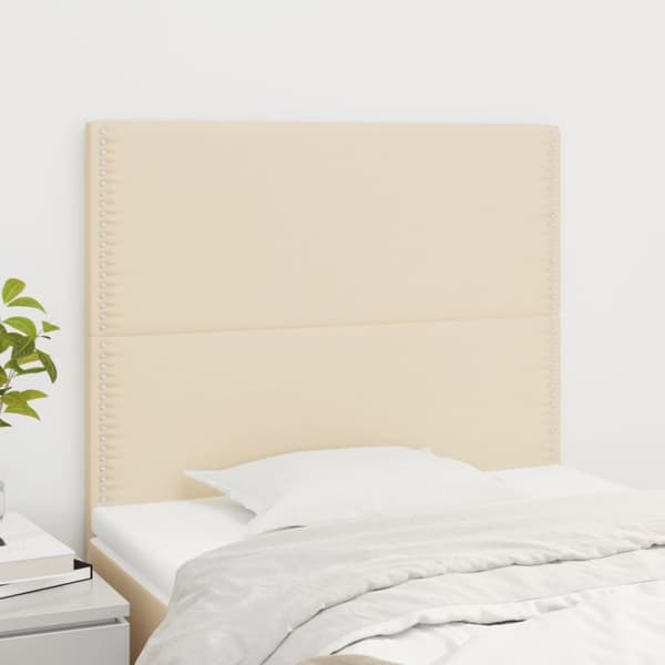 vidaXL sengegavle 2 stk. 90x5x78/88 cm stof cremefarvet