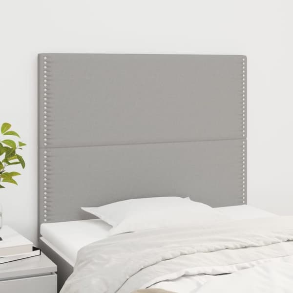 vidaXL sengegavle 2 stk. 90x5x78/88 cm stof lysegrå