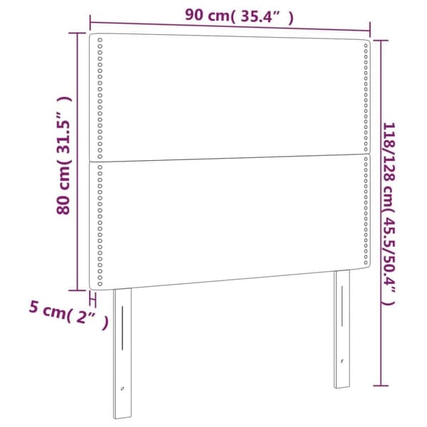 vidaXL sengegavle 2 stk. 90x5x78/88 cm fløjl mørkegrå