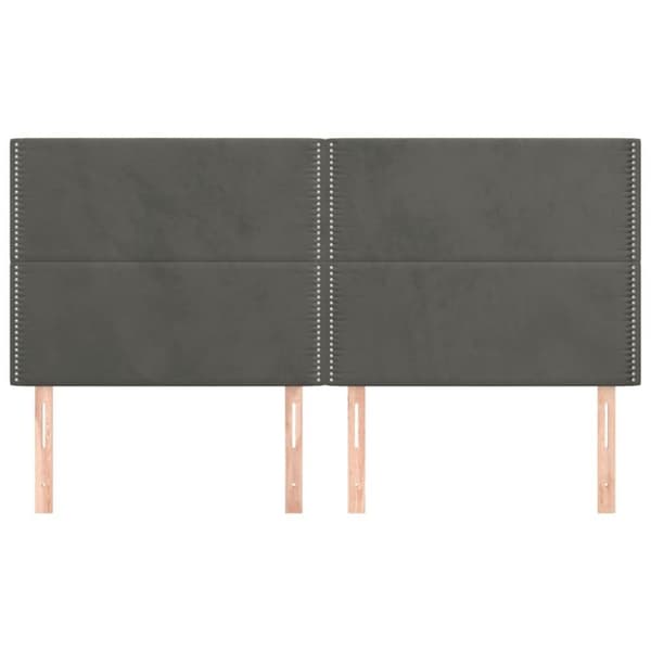 vidaXL sengegavle 4 stk. 90x5x78/88 cm fløjl mørkegrå