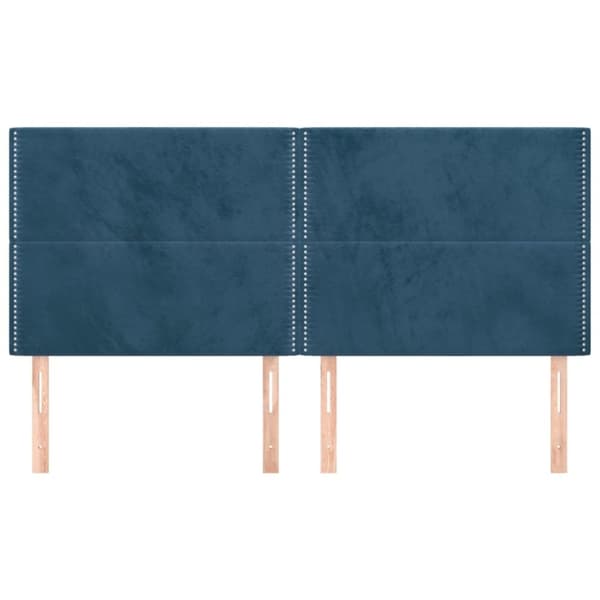 vidaXL sengegavle 4 stk. 90x5x78/88 cm fløjl mørkeblå