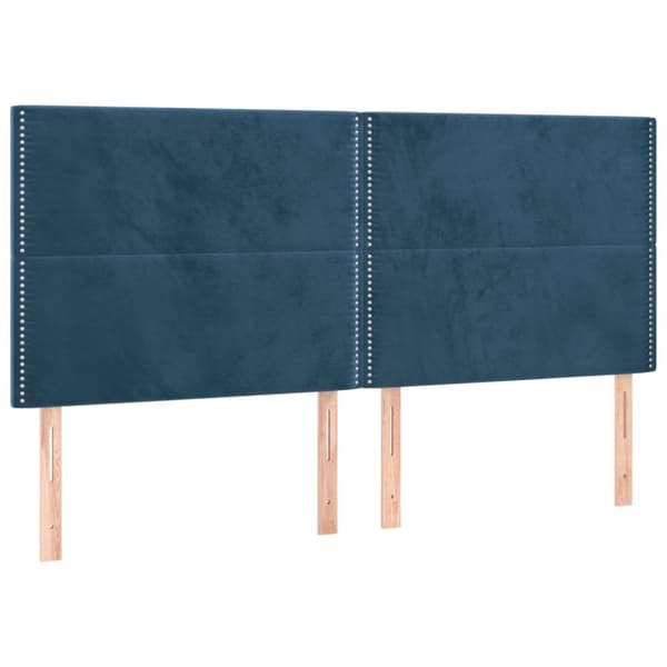 vidaXL sengegavle 4 stk. 90x5x78/88 cm fløjl mørkeblå