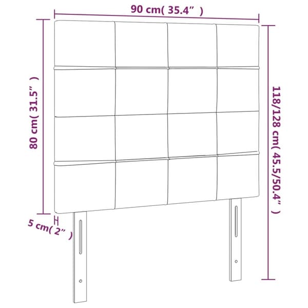 vidaXL sengegavle 2 stk. 90x5x78/88 cm stof blå