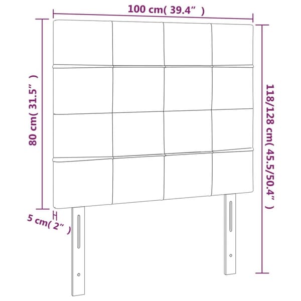 vidaXL sengegavle 2 stk. 100x5x78/88 cm stof lysegrå