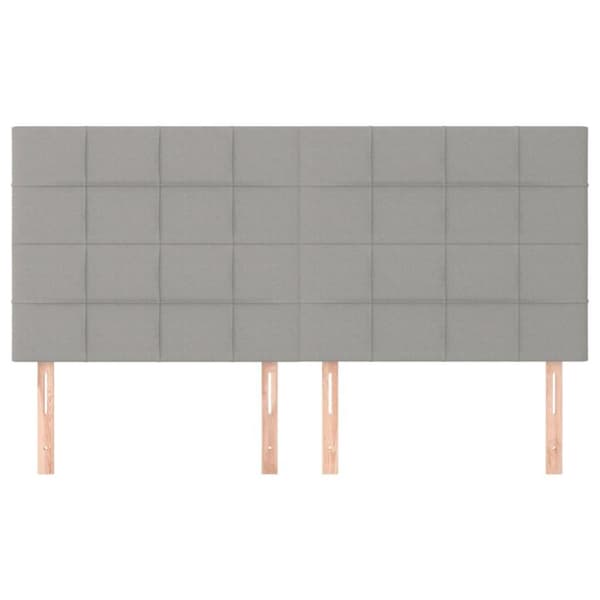 vidaXL sengegavle 4 stk. 80x5x78/88 cm stof lysegrå